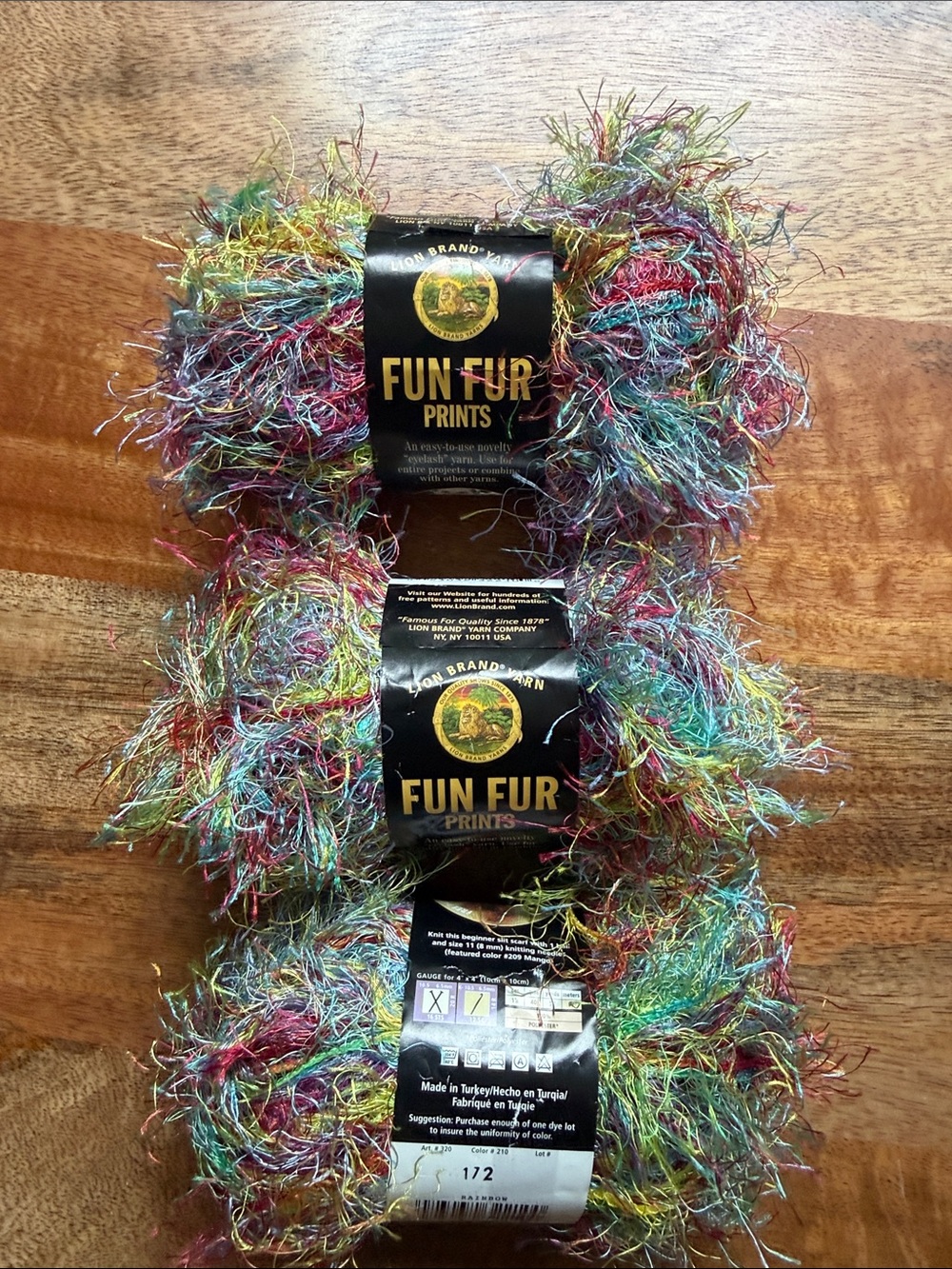 Lion Brand Fun Fur Prints Multicolor Eyelash Yarn